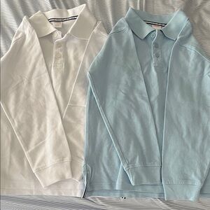 Gymboree Long-Sleeve Polo Shirt Duo - White & Light Blue